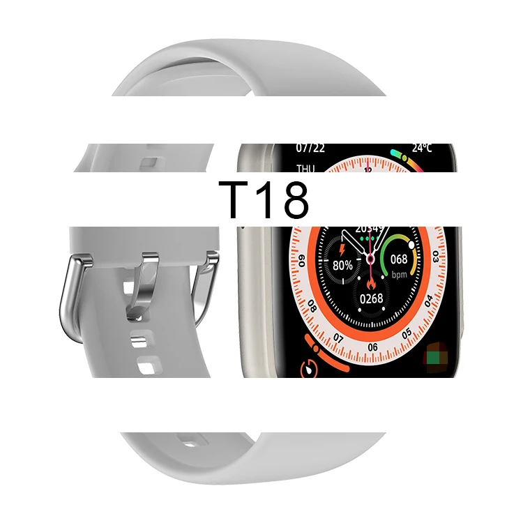 Custom Smart Watch T18 1.83inch Full Touch Screen BT Calling Reloj Bracelet Heart Rate Series 8 Smartwatch GS8 HW8 X8 T18