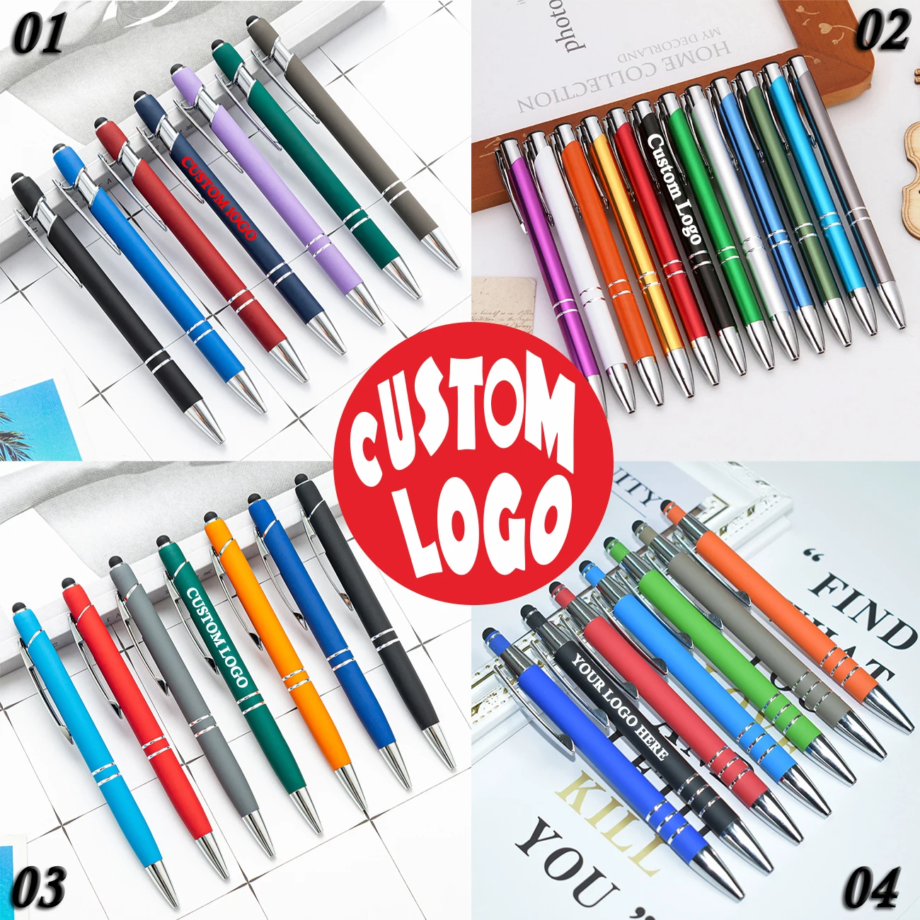 Custom Metal Custom Ballpoint Pen Custom Branded Ballpoint Pen With Blue Ink Weave Classic Promotional Business Metal Ball Pen