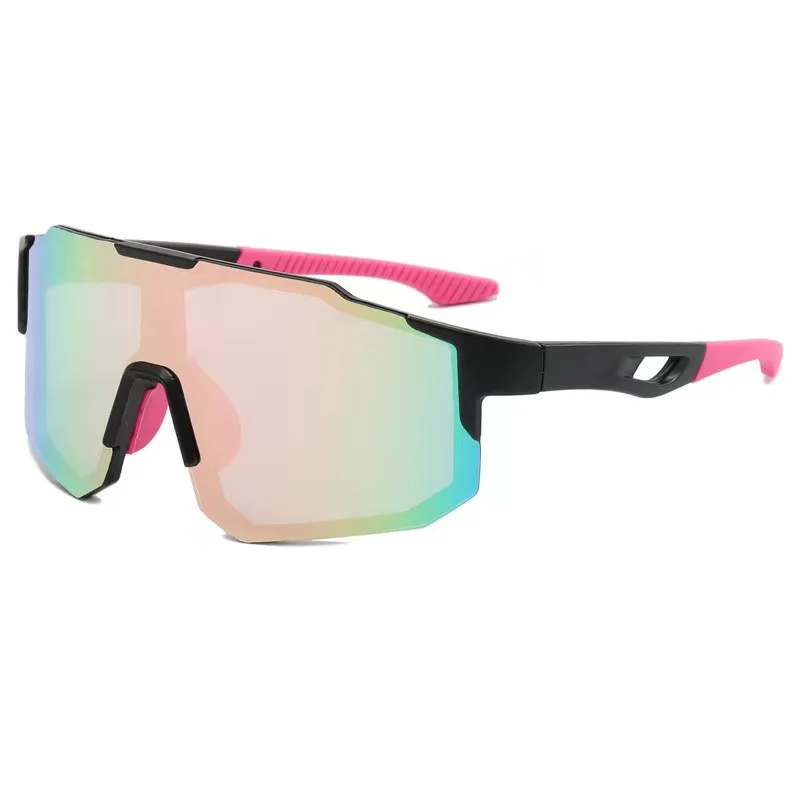 Dazzling Colors Sports Sunglasses Men Big Frame Export Sun Glasses One Piece Shield Cycling Eyewear Mirror Lenses