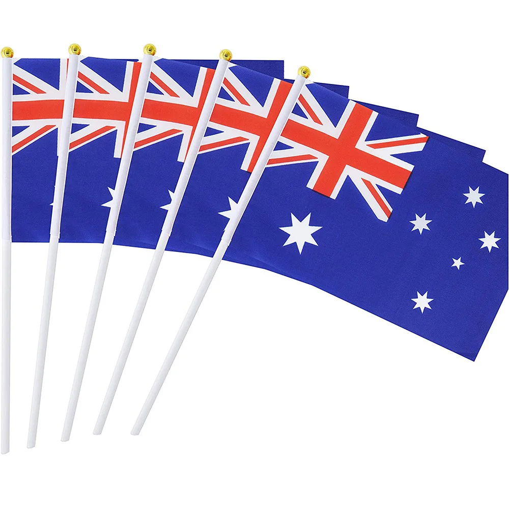 Australia Flag Hand Held Shake Small Mini Flag 14*21cm 8.2*5.5 Inch Australian Hand Waving Flag