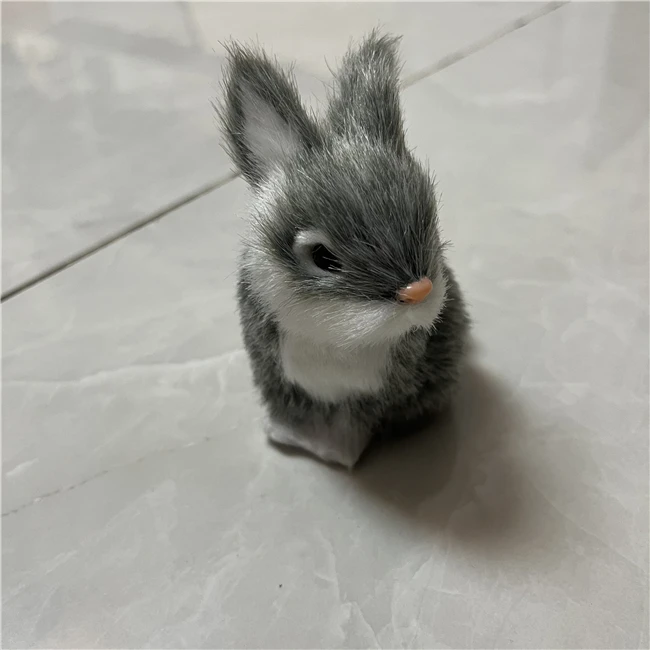 Mini Realistic And Cute White Plush Rabbit