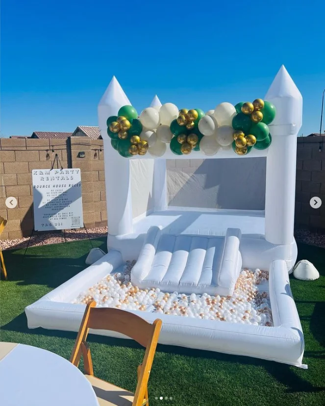 2024 new arrival Inflatable bounce house kids trampoline white trampoline bouncing inflatable trampoline slide castle