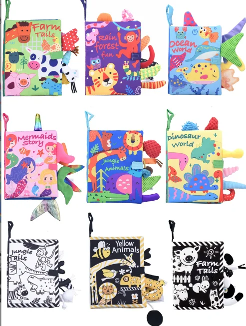 Animal Style Newborn Baby Toys Learning Educational Kids Cloth Books Cute Infant Baby Fabric Book Soft Cloth Books Toys for Baby