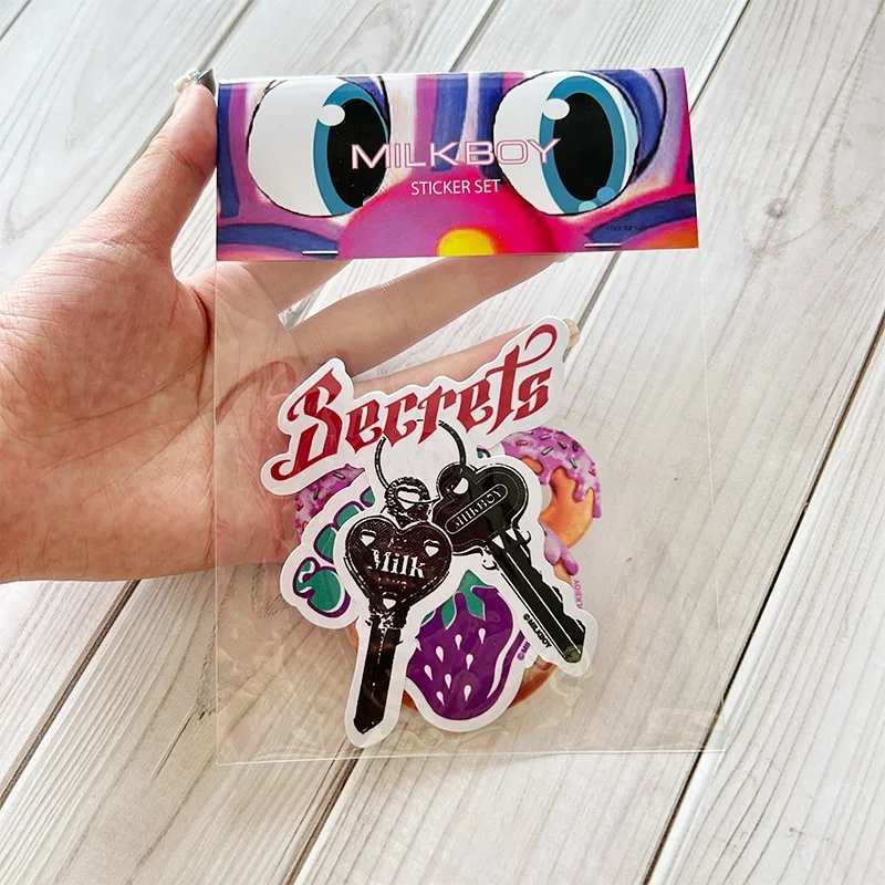 High Quality Waterproof UV Resist Custom Logo Die Cut Stickers Cartoon PVC Vinyl A4 Sheet Sticker Pack With Header Card