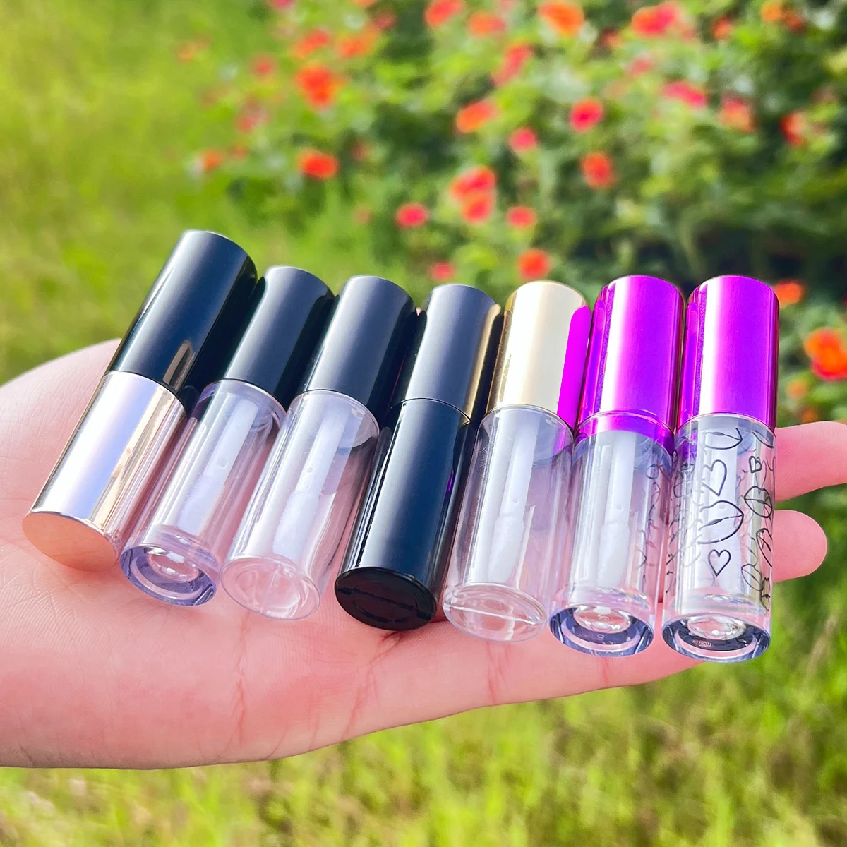 Empty 2.5ml Unique Custom Lip Gloss Tube/Lipstick Balm Container with Heat Transfer logo
