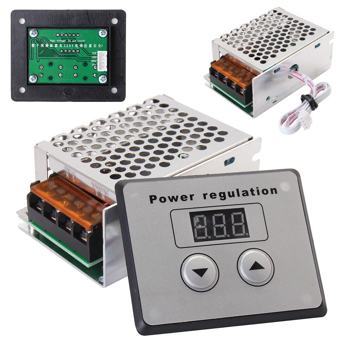 4000W 220V AC SCR Voltage Regulator Dimmer Electric Motor Speed Temperature Controller for Water Heater Small Motors