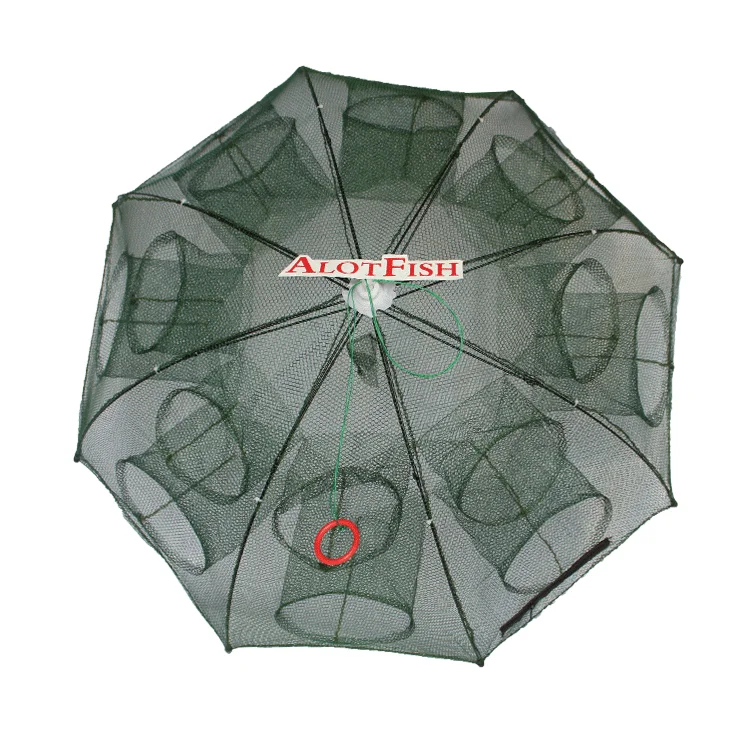 AlotFish UT861 8 Entry Automatic Fishing umbrella trap folding fish trap for catching fish and shrimp