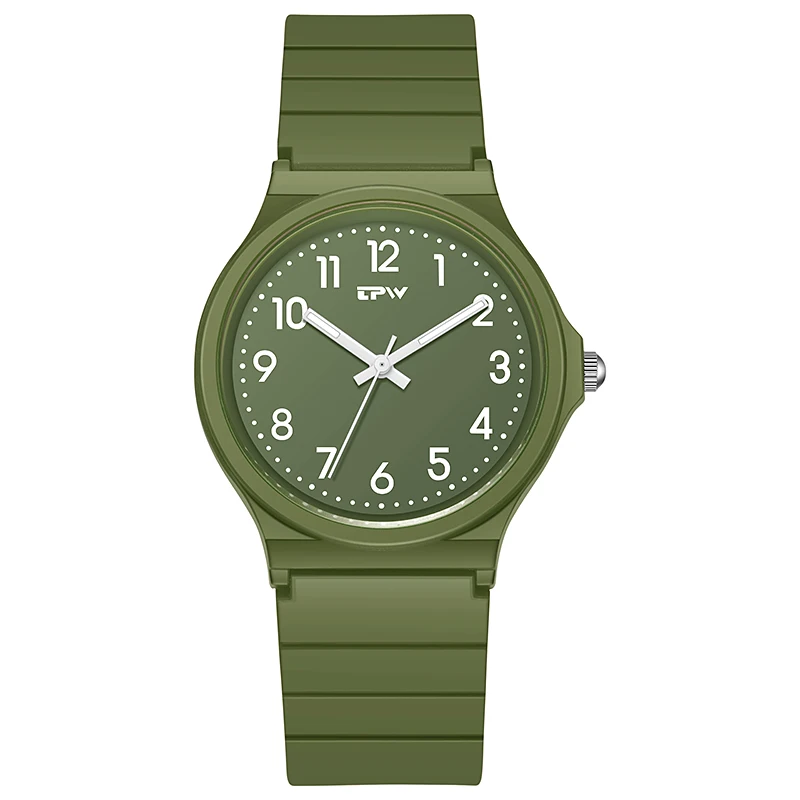 Fashion 30m Water Resistant Ult-thin Student Plastic Watch For Both Boys And Girls Kids Wrist Watches