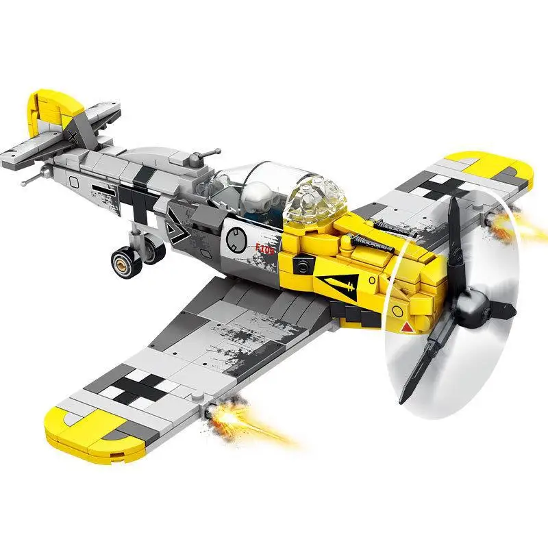 Wholesale Custom Air Force Army Military Collection Fighter Model Brick Plastic High Quality German Bf109 Fighter Building Block