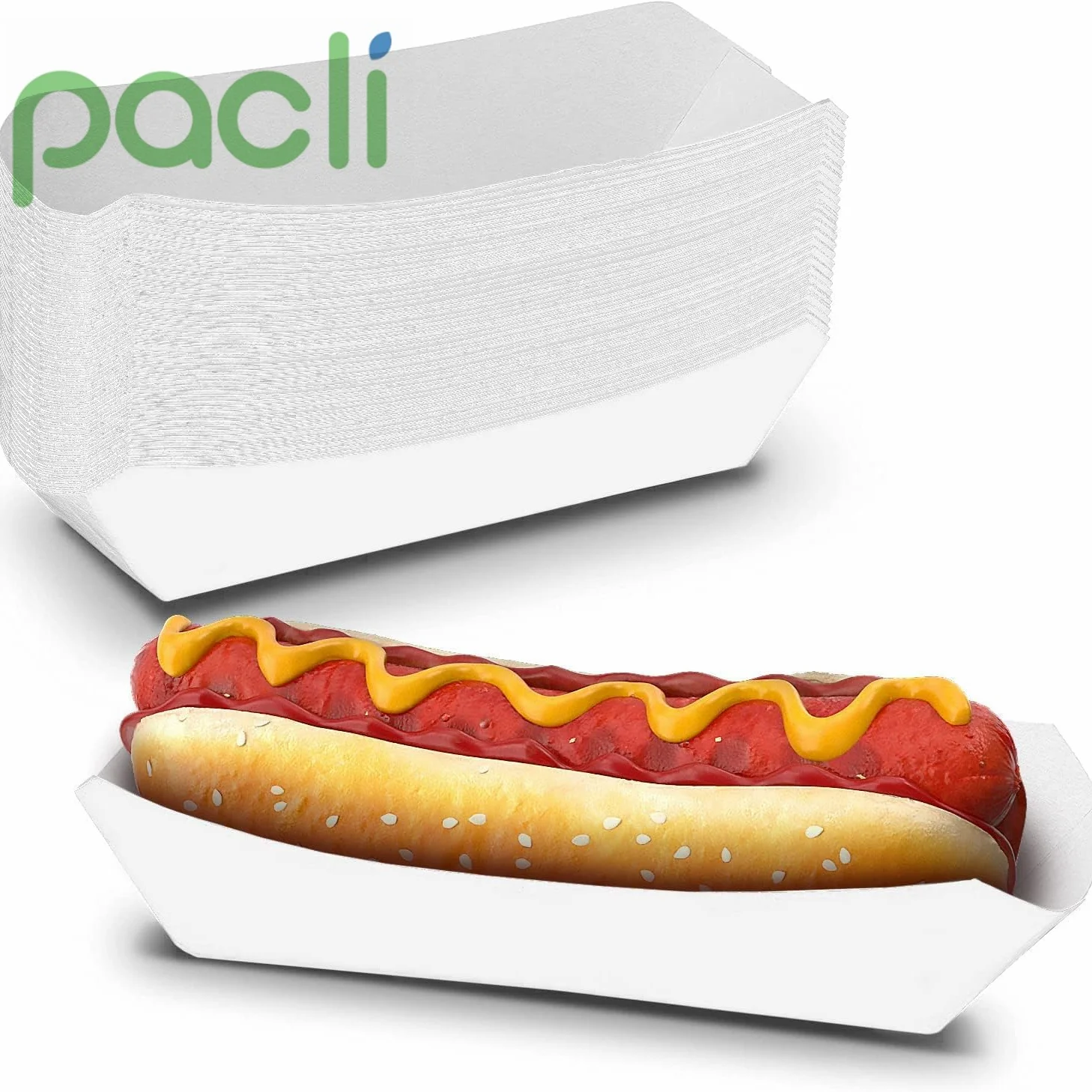 Kraft Paper Food Serving Tray 0.5 lb capacity for Hotdog Chips Snacks