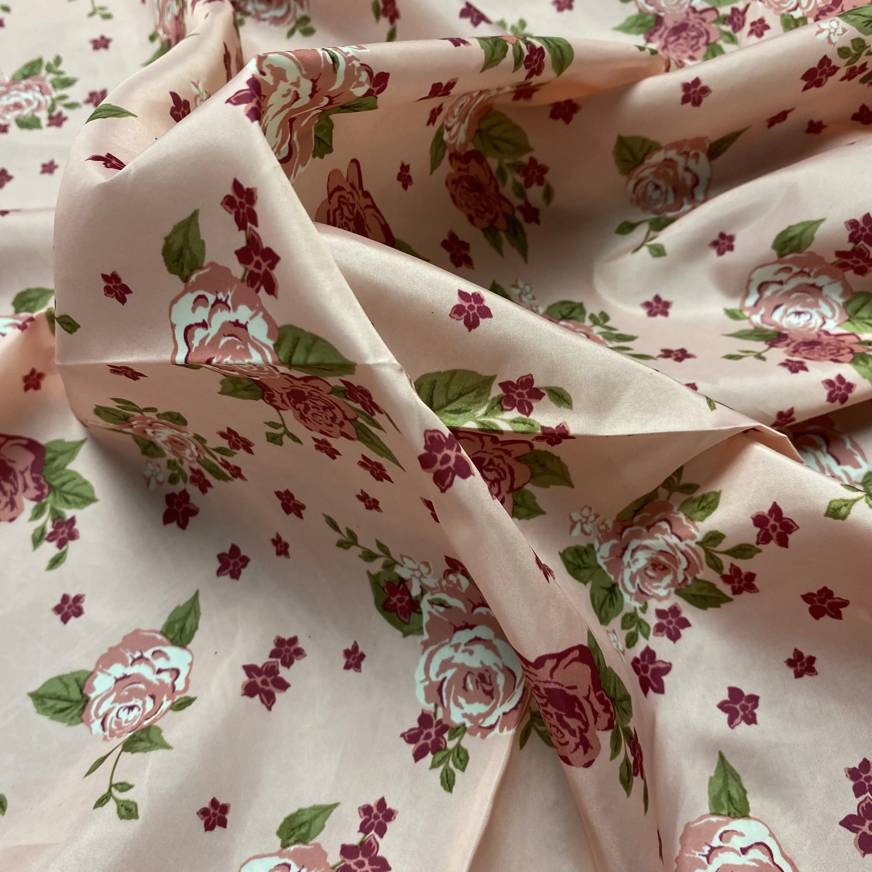 Customized Taffeta Paper Print 300T 50D*50D Fabric Floral