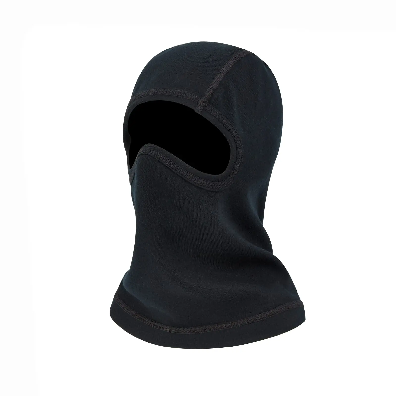 100% merino wool winter warm black ski masks elastic 1 hole balaclava