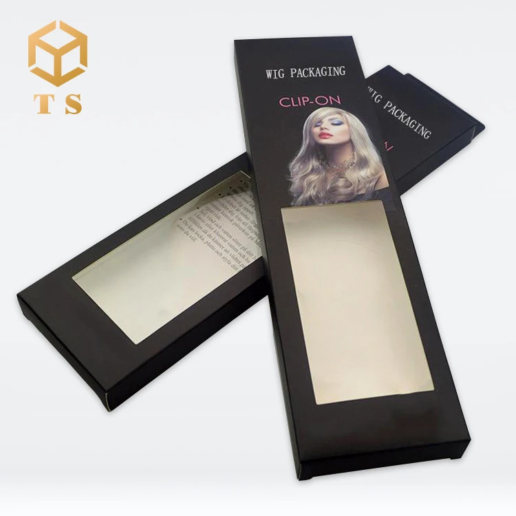 2021 New Design Wig Extension Box White Cardboard High Quality Custom Logo Folding Hair Packaging