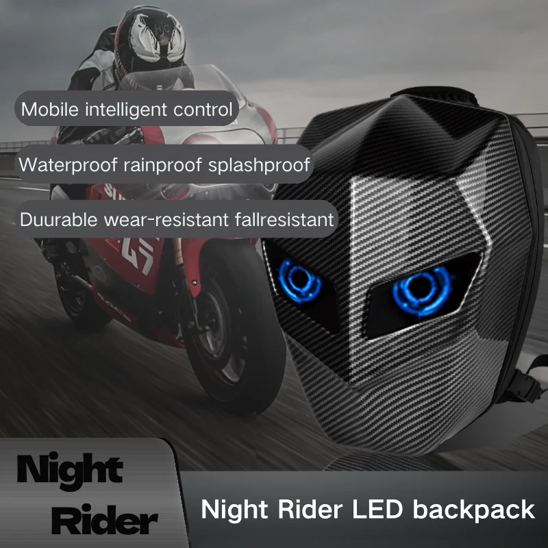 New Led Eye Motorcycle Bag Waterproof Diy Backpack Bluetooth Motorcycle Backpack Riding Bag