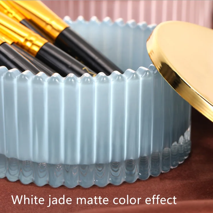 Nordic Coloured Amber Green Blue Luxury Empty Vintage Ribbed Geo Cut Storage Glass Candy Jar with Glass Lids