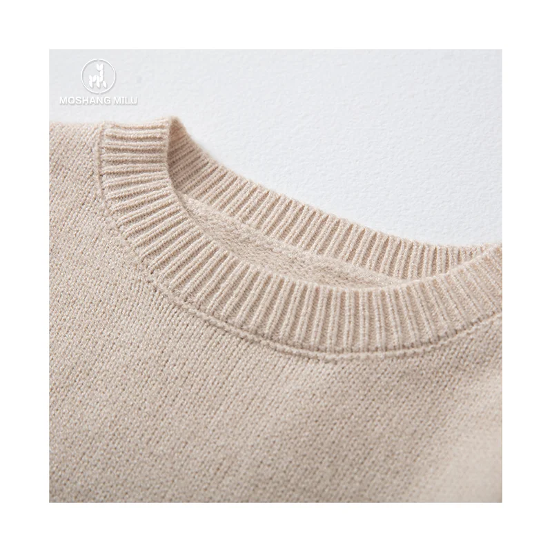 Autumn Winter Unisex Crew Neck Pull Pink 100% Cashmere Sweater Custom High Quality Kids Baby Boys Comfortable Knitted Sweater