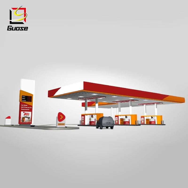 new steel structure for petrol station canopies gas station construction