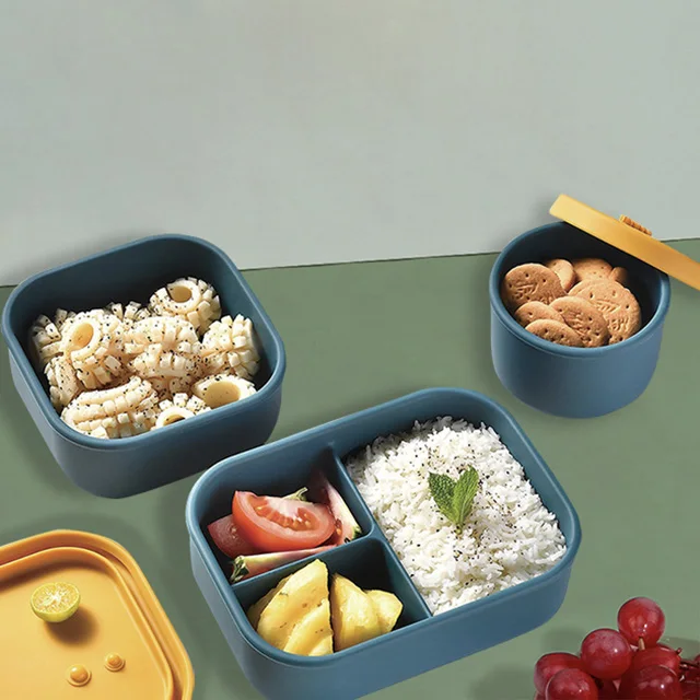 Online Hot Sale Portable Food Grade Silicone Multifunction Bento Lunch Box for for Children