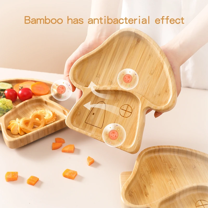 Cartoon Baby Feeding Tool Cute Mushroom House Kids Dinner Plate For Birthday Gifts