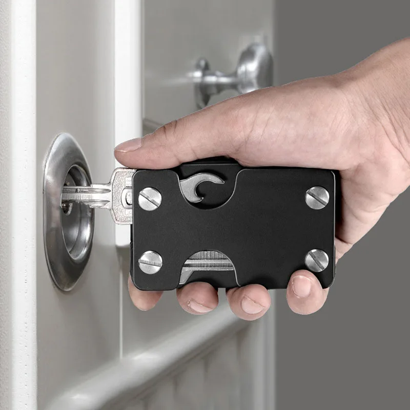 Высококачественный кошелек с RFID-блокировкой для ключей, брендовый дизайнерский алюминиевый органайзер для ключей