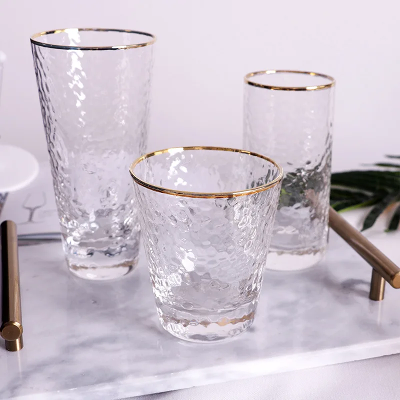 Набор стеклянной посуды Amazon Самые продаваемые товары 2023 в США вертикальная линия золотые Винные бокалы классические пластиковые для вечеринок