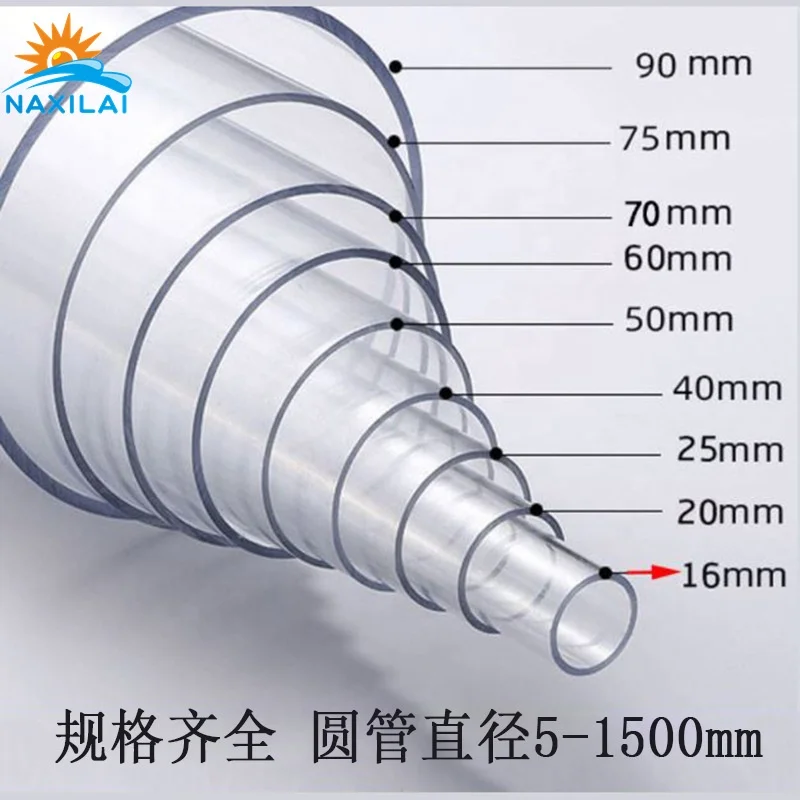 Naxilai China Cheap Rounded Tubos De Acrilico Transparent Plastic Polycarbonate Tube PVC ABS Pipe clear extruded acrylic tube