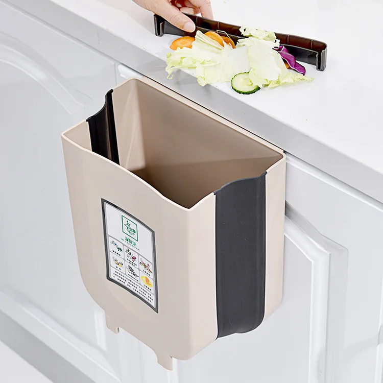 
Kitchen trash can, car hanging folding trash can, household car wall-mounted storage bin wholesale 