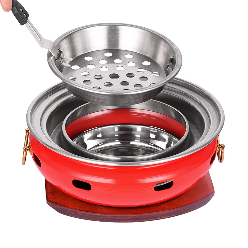 Korean Smoke Exhaust Bbq Grill Round Outdoor Portable Mini Barbecue Oven Commercial Charcoal barbecue Grill