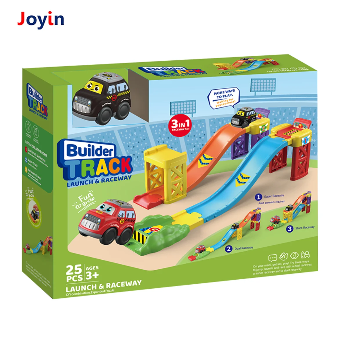 Cartoon Baby DIY Track Car Toy Slide & City Cars Vehicle for Role-Playing Fun for Toddlers