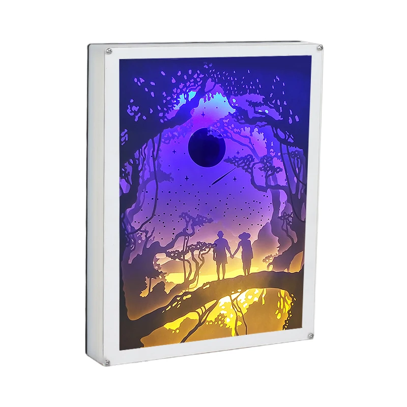 Amazing Paper Cut Light Box 3D Elegant Dioramas Inside Backlit Paper Laser Cut Shadow Boxes