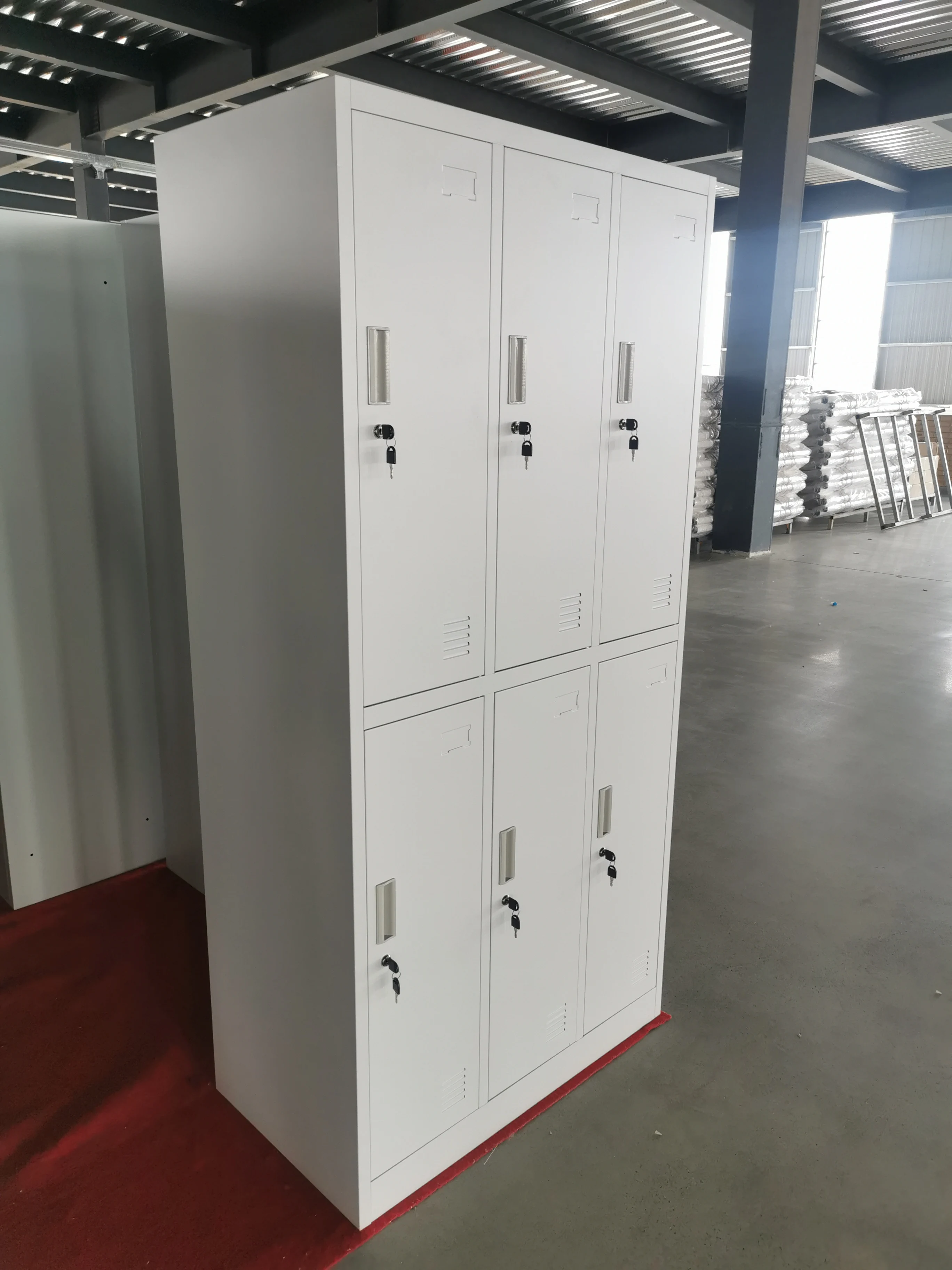 Office Metal Wardrobe Steel School Staff Swimming Pool 6 Door Locker for Changing Room