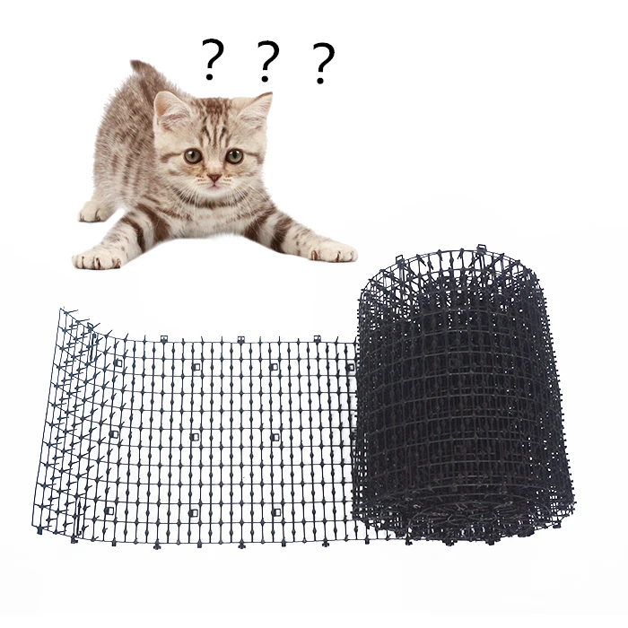Custom Cat Scat Mat with Spikes Digging Stopper Anti-cat Network Strips, Cat Deterrent Mat for Indoor and Outdoor with Staples