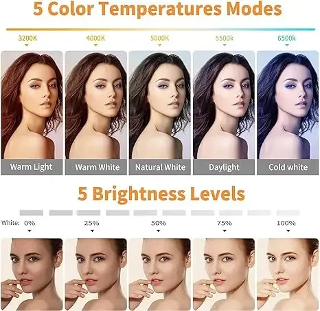 Dimmable Makeup Led Circle Ring Light With Tripod Stand For Live Photography Video Lights