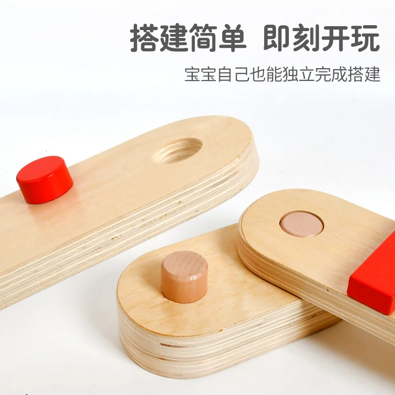 Wooden 6PCS Toddler Montessori toys training Build Coordination and Gross Motor Skills Balance stepping kindergarten Beam toys