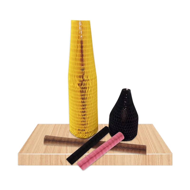 Recyclable Honeycomb Paper Sleeves Bottle Covers Cushioning Protective Honeycomb Kraft Paper Sleeve for Glass Bottle