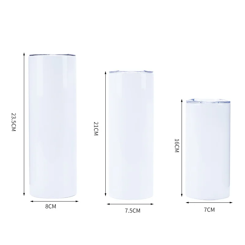 Tumbler Double Walled Vacuum Insulated Sublimation Mugs 15 oz Blank Sublimation Skinny Tumbler USA Warehouse