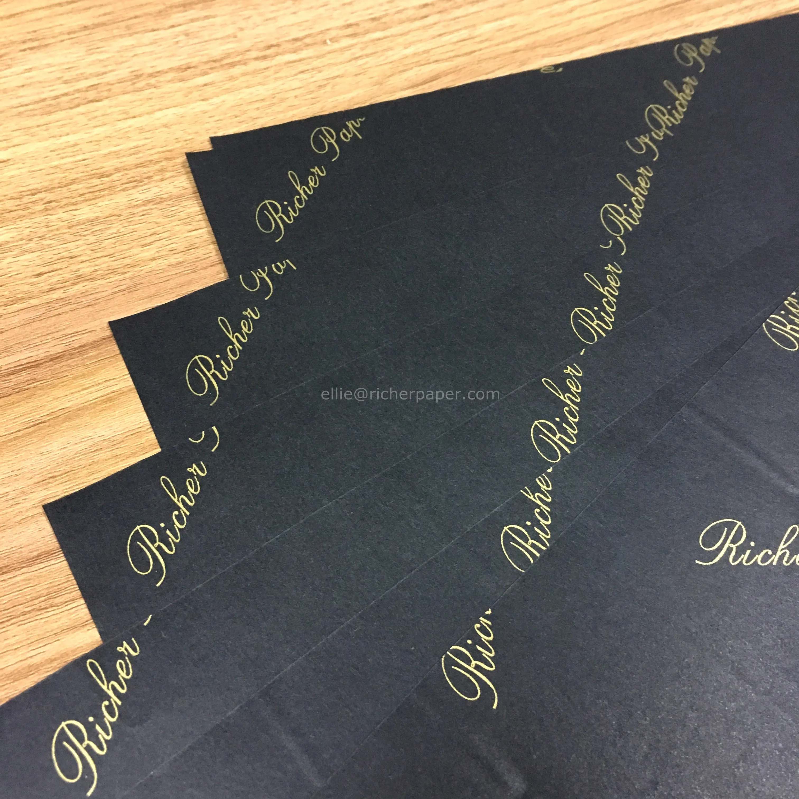 golden print craft/present/clothing/shoes/gift black wrapping tissue Paper