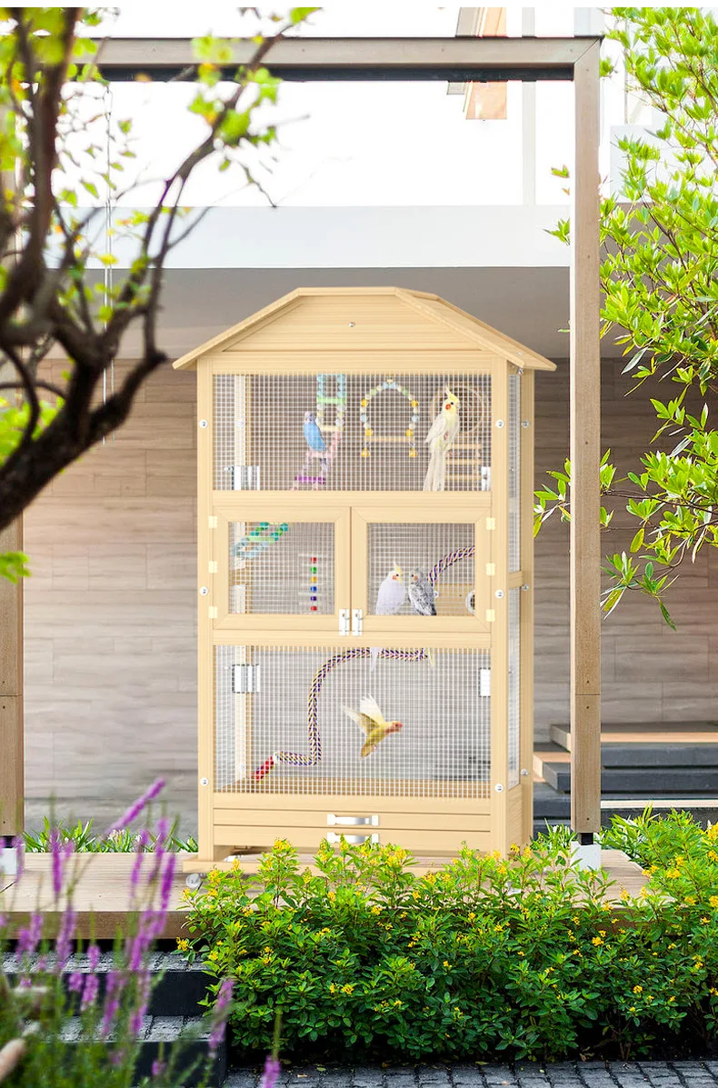 Многослойные модели Лидер продаж безопасная уличная деревянная птичья клетка для птиц