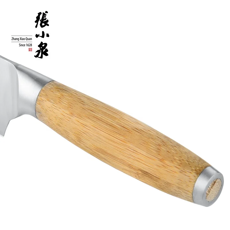 Carbonized treated bamboo handle kitchen knife 3Cr13 small paring knife