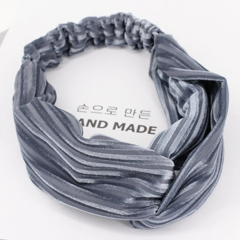 Новинка 2020, популярный стиль, Женская Полосатая эластичная повязка на голову, оптовая продажа, женские модные аксессуары для волос