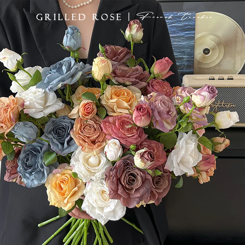 Everlasting Roses Latex Flowers Real Touch Artificial Roses Flower High Quality Fabric For Wedding Home Decor