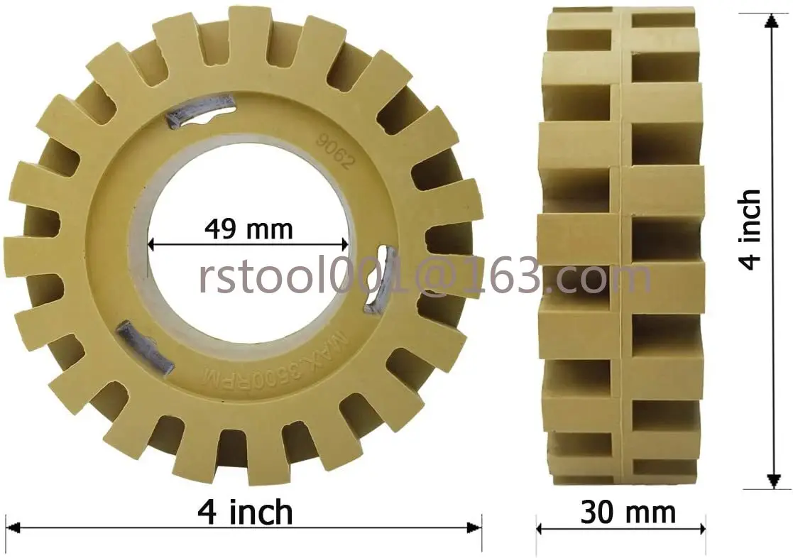 4 inch Rubber Eraser Wheel for Decal Pinstripe Double Sided Adhesive Vinyl Decal  Graphics Removal Tool