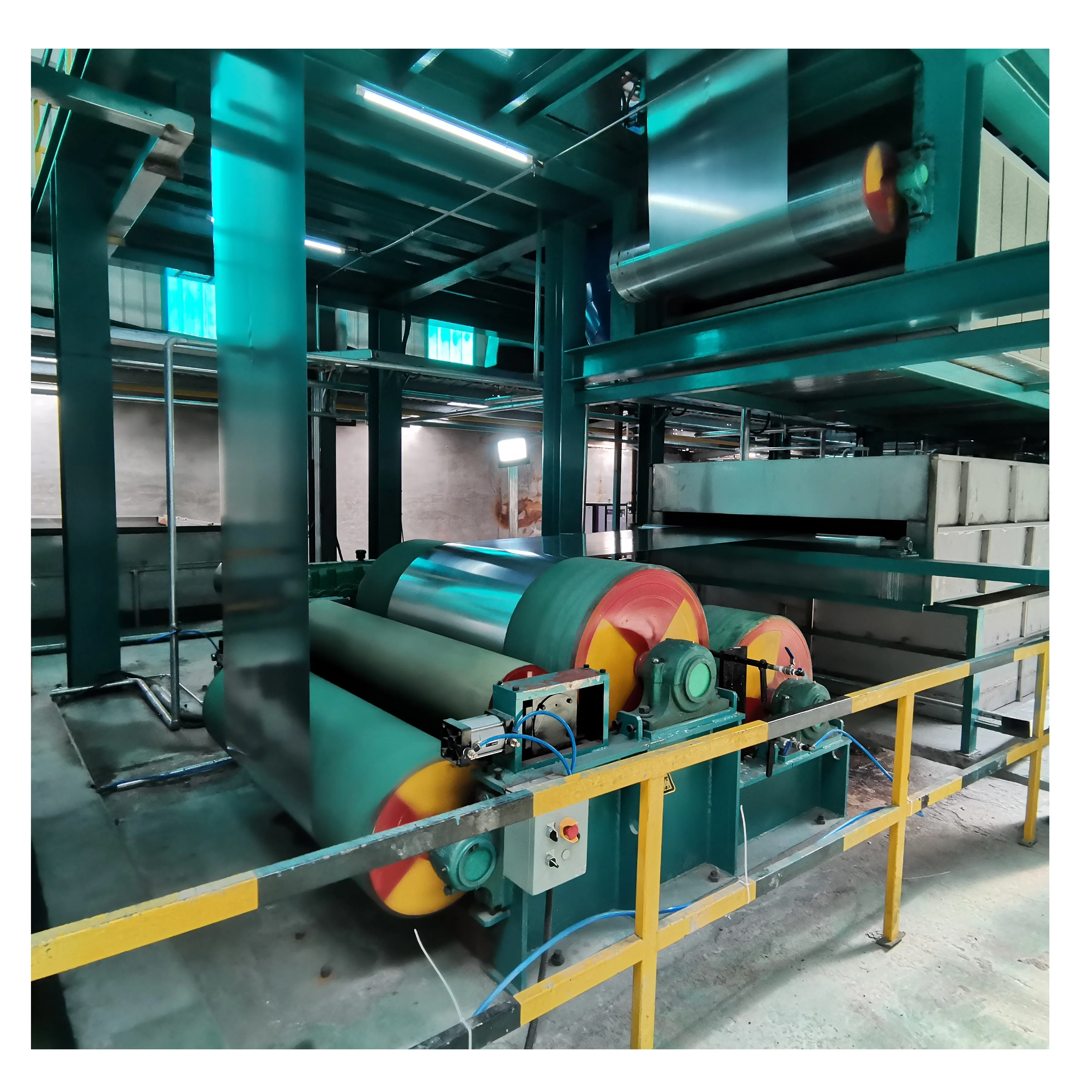 High efficiency coil coating line with double surface coater for galvanized steel
