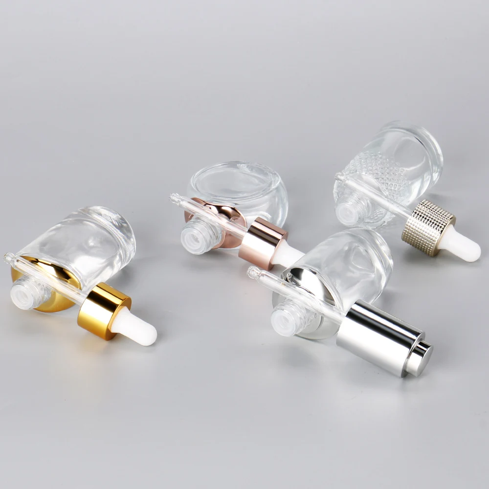 OMI Luxury Custom 30ml Flat Glass Serum Bottle Skincare Dropper Screen Printed Face Serum Essential Oils Available 50ml 10ml