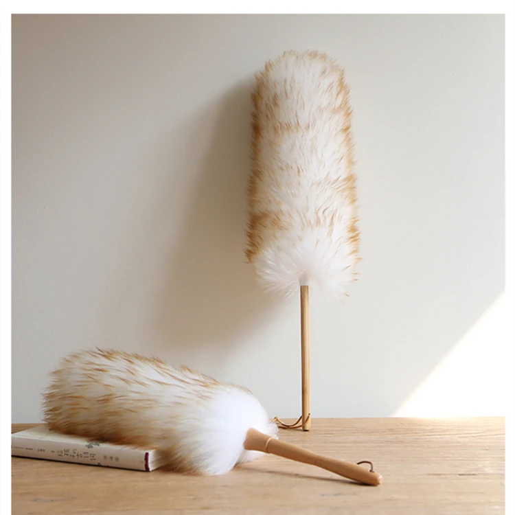 Dust Brush Household Feather Duster Dusting Cleaning Wool Duster Brush for Dust Broom