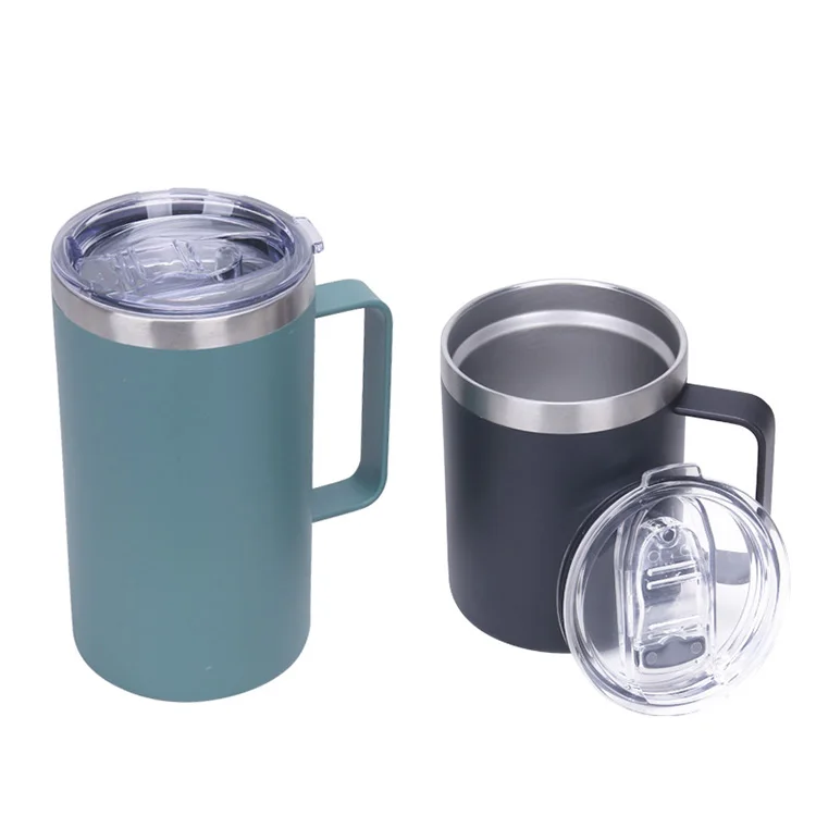 BPA Free Wholesale Custom Logo Tumblers Vaccum Coffee Mug Cups Stainless Steel Insulated Sublimation Mugs With Silicone Handle
