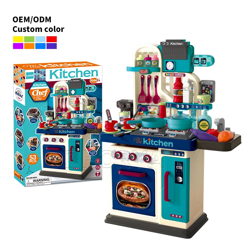 Leemook 2024 Hot Sale Kitchen Toys Set Plastic Pretend Play Cooking Kitchen Food Sets