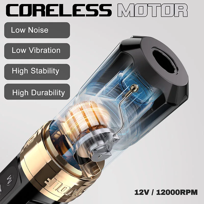 Professional Maxwolf Portable Electric Maquina De Tatuajes Eyebrow Coreless Tattoo Gun Pen Set Rotary Wireless Tattoo Machine