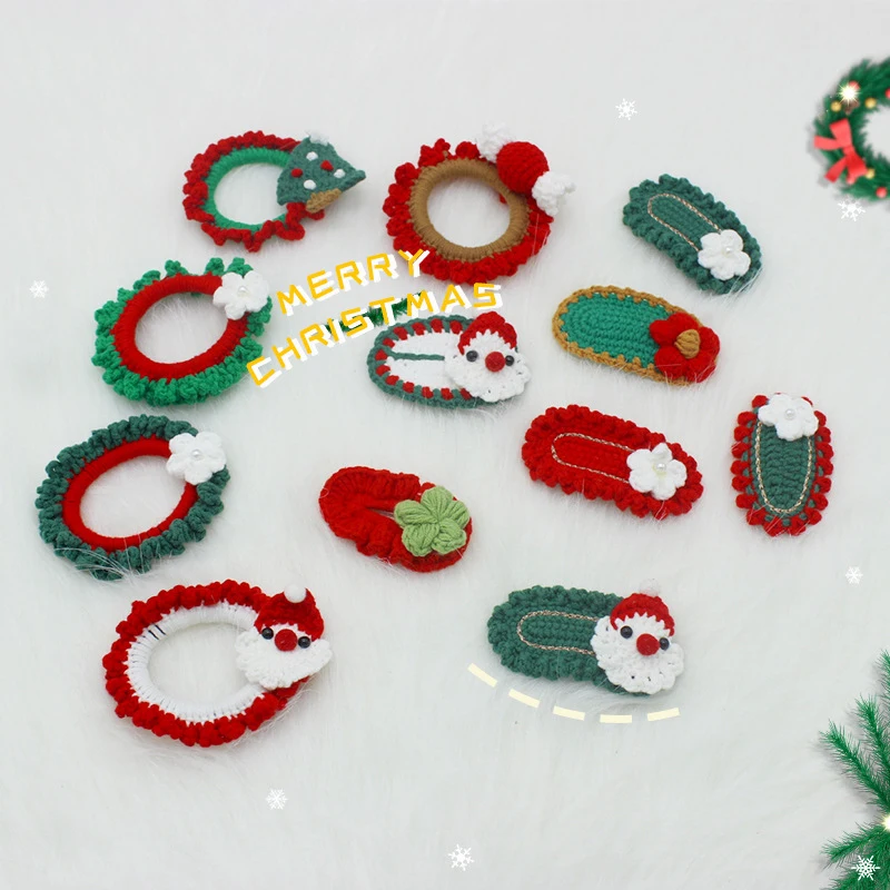 MIO Рождественский элемент аксессуары для волос трикотажные зажимы пряди прически