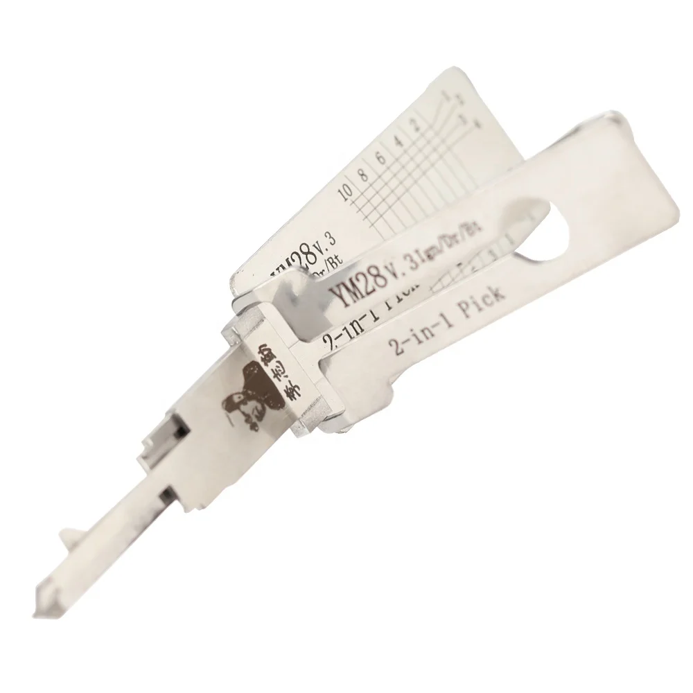 Lishi YM28 Ign Auto Lock Decoder locksmith tools apply to Opel car lock read tooth open Lishi YM28 V.3 Ign/Dr/Bt 2 in 1 Pick